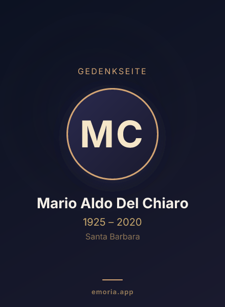 Gedenkportrait von Mario Aldo Del Chiaro