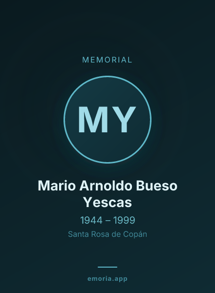 Memorial portrait of Mario Arnoldo Bueso Yescas