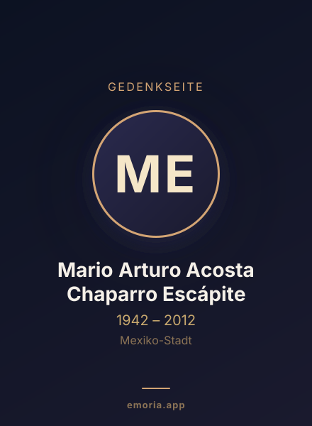 Gedenkportrait von Mario Arturo Acosta Chaparro Escápite