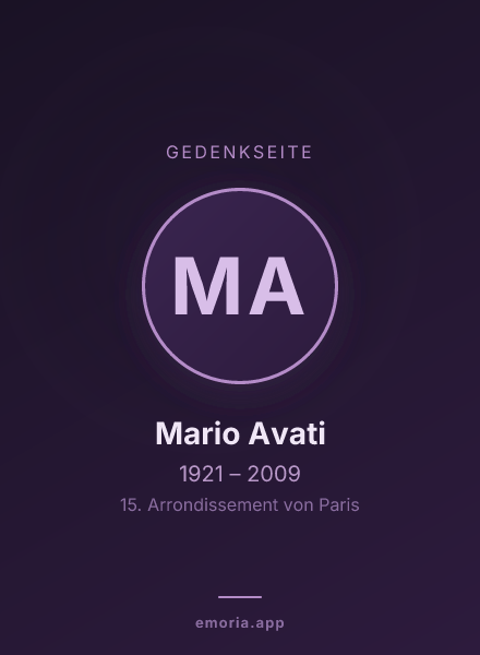 Gedenkportrait von Mario Avati