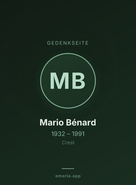 Gedenkportrait von Mario Bénard