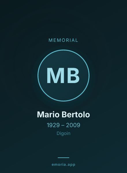 Memorial portrait of Mario Bertolo