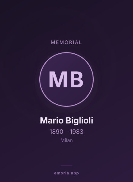 Memorial portrait of Mario Biglioli