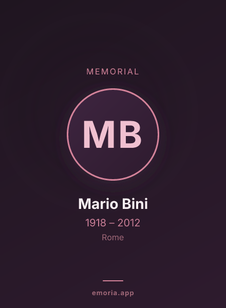 Memorial portrait of Mario Bini