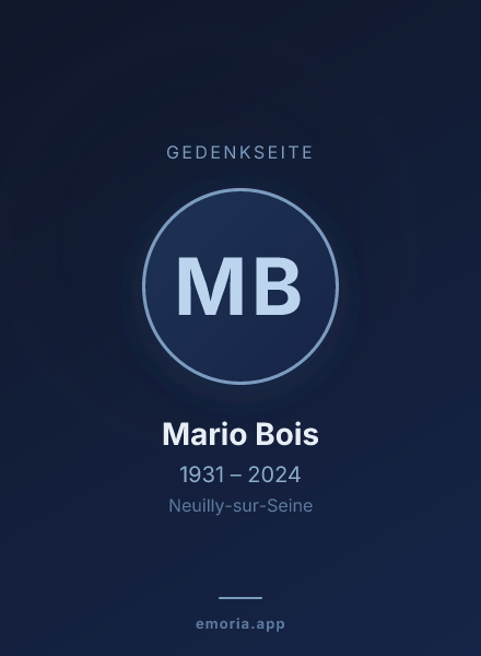 Gedenkportrait von Mario Bois