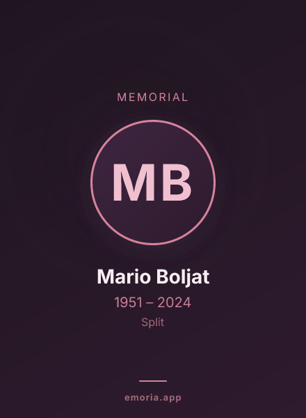 Memorial portrait of Mario Boljat