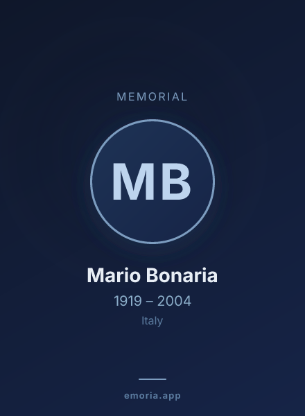 Memorial portrait of Mario Bonaria