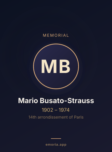Memorial portrait of Mario Busato-Strauss