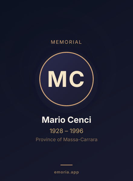 Memorial portrait of Mario Cenci