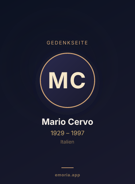 Gedenkportrait von Mario Cervo