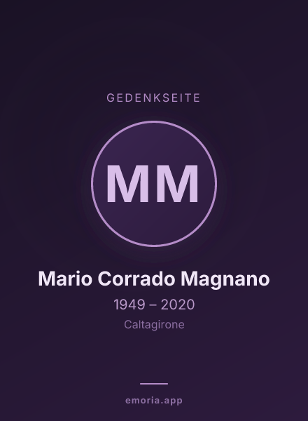 Gedenkportrait von Mario Corrado Magnano