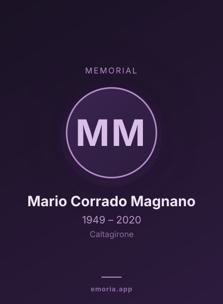 Memorial portrait of Mario Corrado Magnano