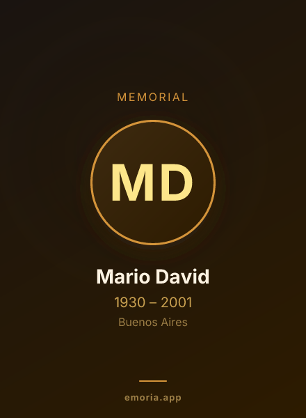 Memorial portrait of Mario David