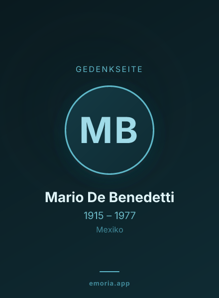 Gedenkportrait von Mario De Benedetti