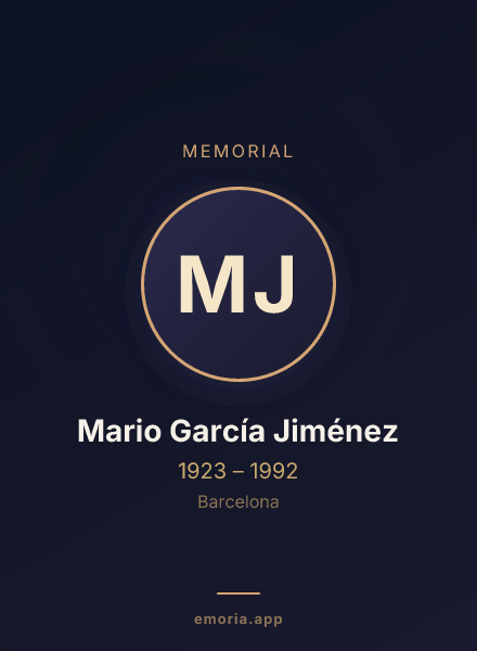 Memorial portrait of Mario García Jiménez
