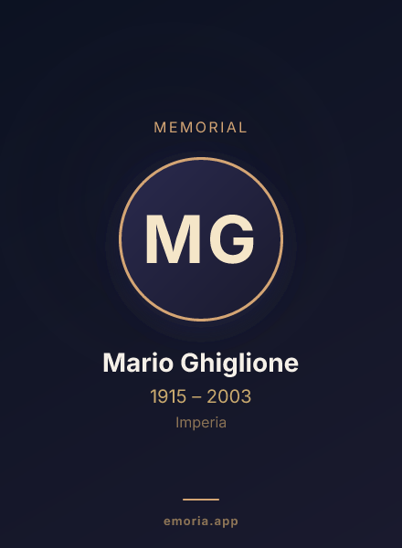 Memorial portrait of Mario Ghiglione