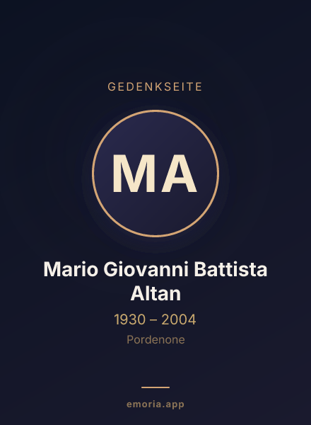 Gedenkportrait von Mario Giovanni Battista Altan