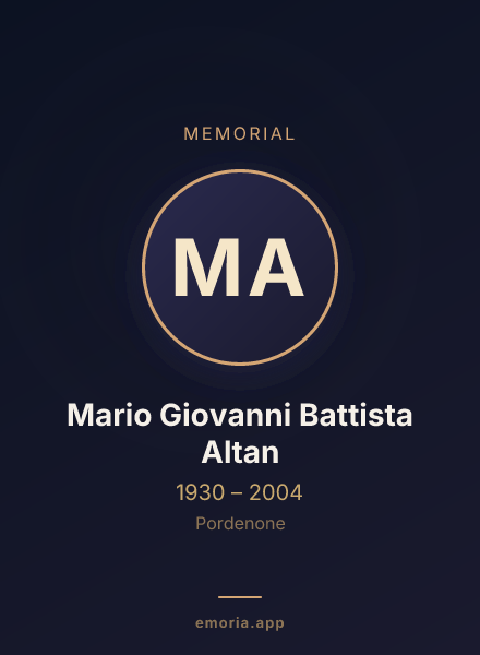 Memorial portrait of Mario Giovanni Battista Altan