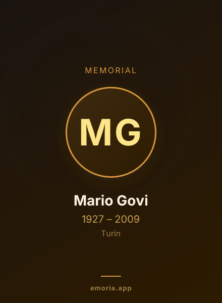 Memorial portrait of Mario Govi
