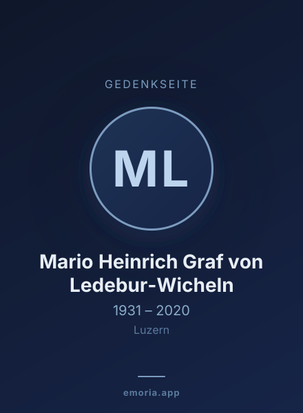 Gedenkportrait von Mario Heinrich Graf von Ledebur-Wicheln