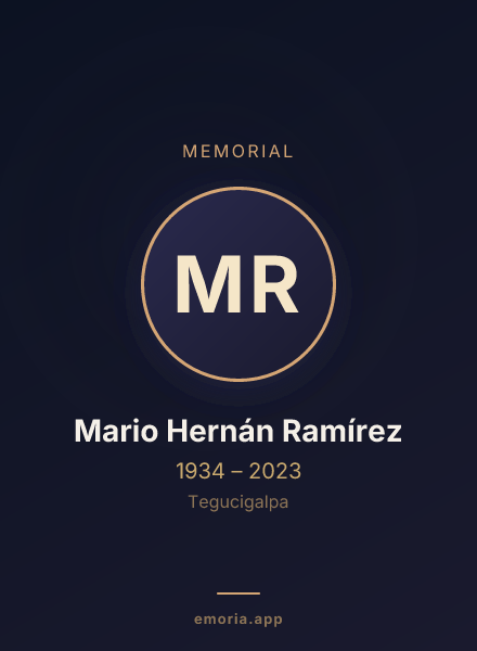 Memorial portrait of Mario Hernán Ramírez