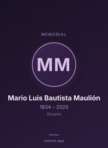 Memorial portrait of Mario Luis Bautista Maulión