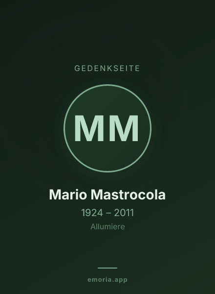 Gedenkportrait von Mario Mastrocola