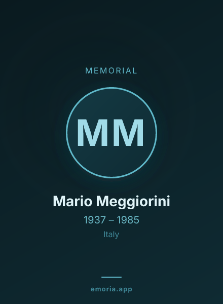 Memorial portrait of Mario Meggiorini