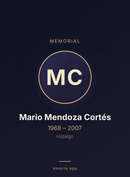 Memorial portrait of Mario Mendoza Cortés