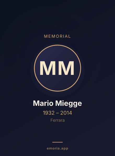 Memorial portrait of Mario Miegge