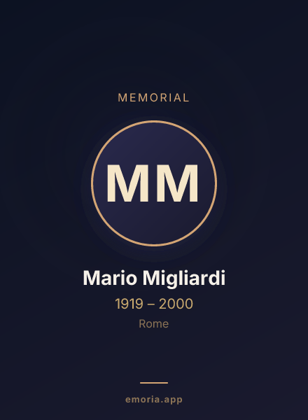 Memorial portrait of Mario Migliardi