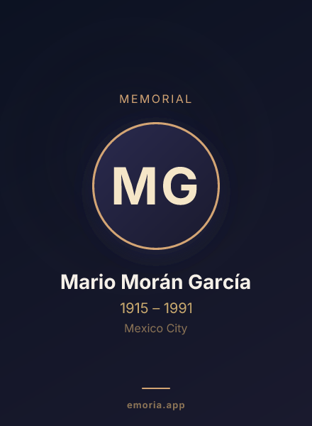 Memorial portrait of Mario Morán García