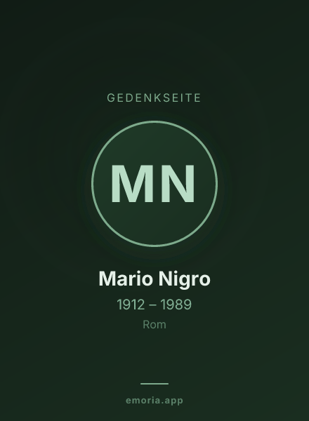 Gedenkportrait von Mario Nigro