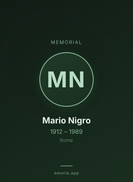 Memorial portrait of Mario Nigro