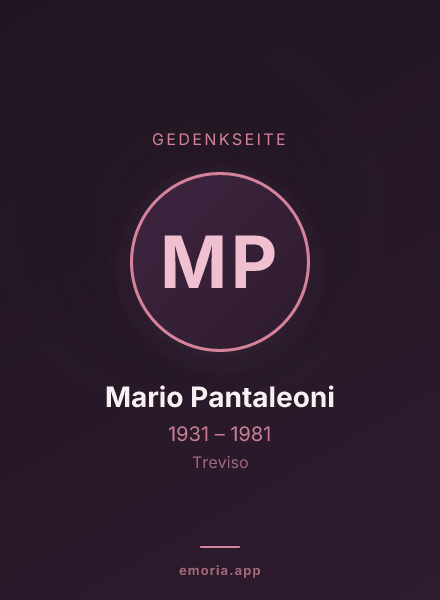 Gedenkportrait von Mario Pantaleoni