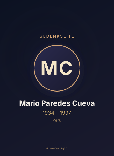 Gedenkportrait von Mario Paredes Cueva