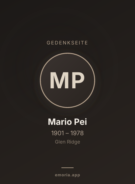 Gedenkportrait von Mario Pei