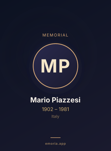 Memorial portrait of Mario Piazzesi