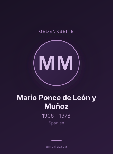 Gedenkportrait von Mario Ponce de León y Muñoz