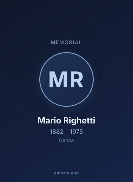 Memorial portrait of Mario Righetti