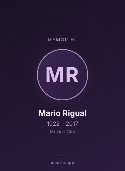 Memorial portrait of Mario Rigual