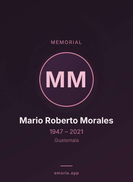 Memorial portrait of Mario Roberto Morales