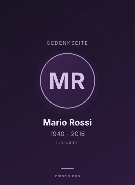 Gedenkportrait von Mario Rossi