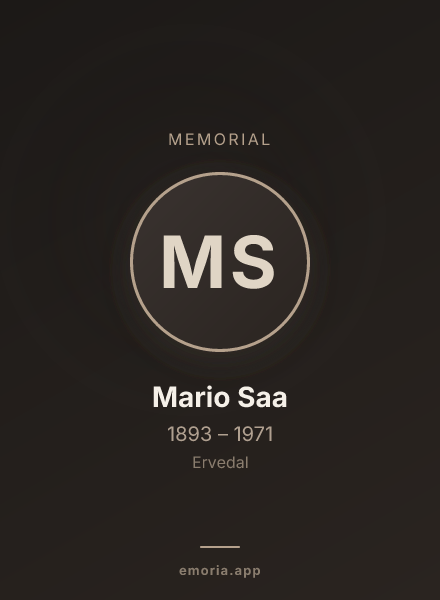 Memorial portrait of Mario Saa