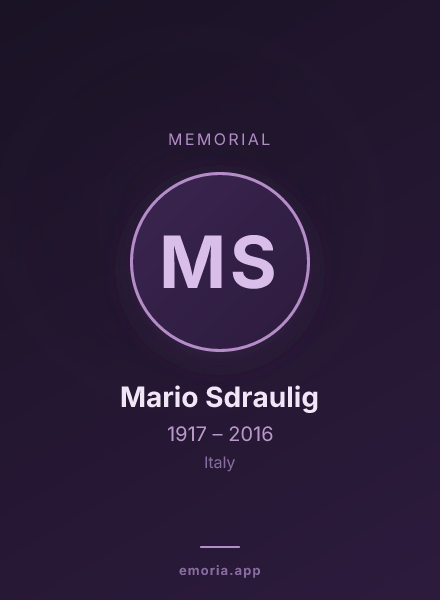 Memorial portrait of Mario Sdraulig