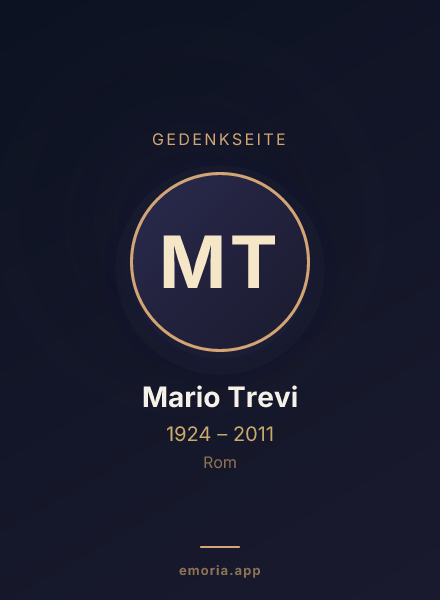Gedenkportrait von Mario Trevi