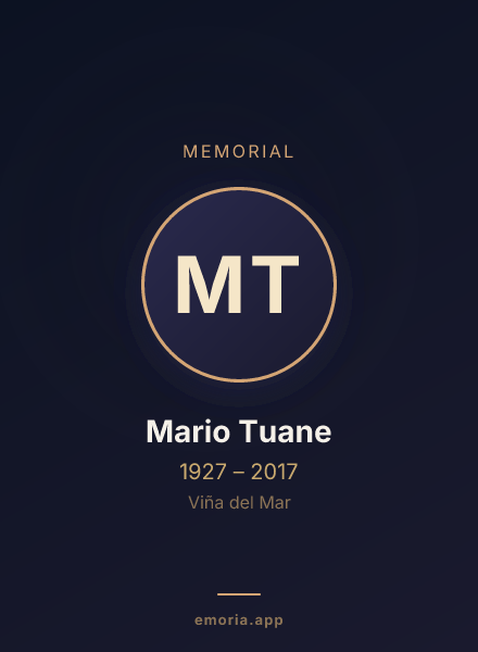 Memorial portrait of Mario Tuane