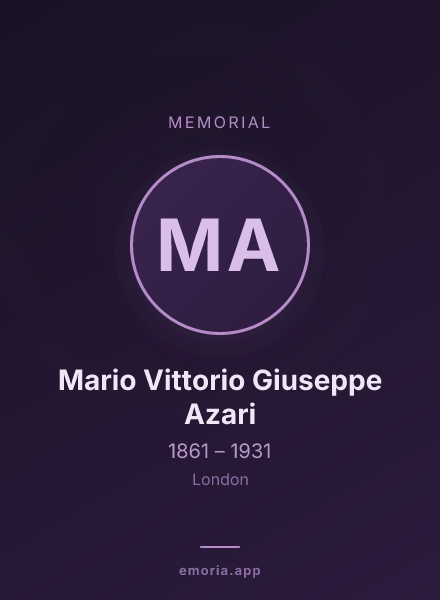 Memorial portrait of Mario Vittorio Giuseppe Azari