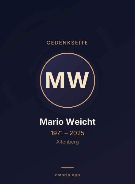 Gedenkportrait von Mario Weicht