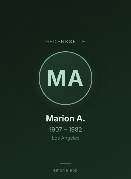 Gedenkportrait von Marion A.